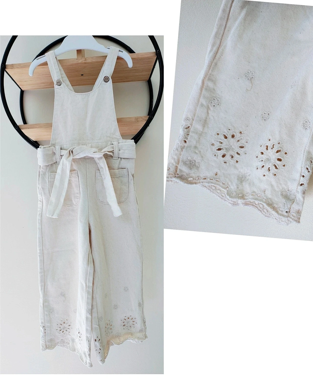 24 mois 2 ans salopette combinaison brodée Zara couleur crème